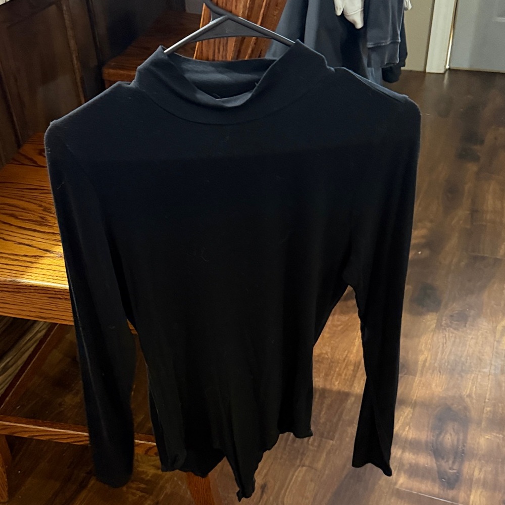 Black Turtleneck Long Sleeve Top